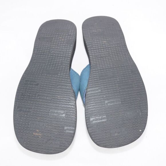 Rainbow Thick Strap Blue Platform Sandals, Size 9 - Picture 7 of 7